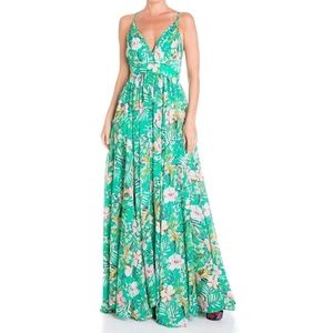 Enchanted Garden Maxi Dress - Garden Hibiscus
